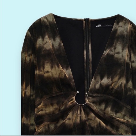 Zara Printed Tulle Dress - Picture 3 of 5